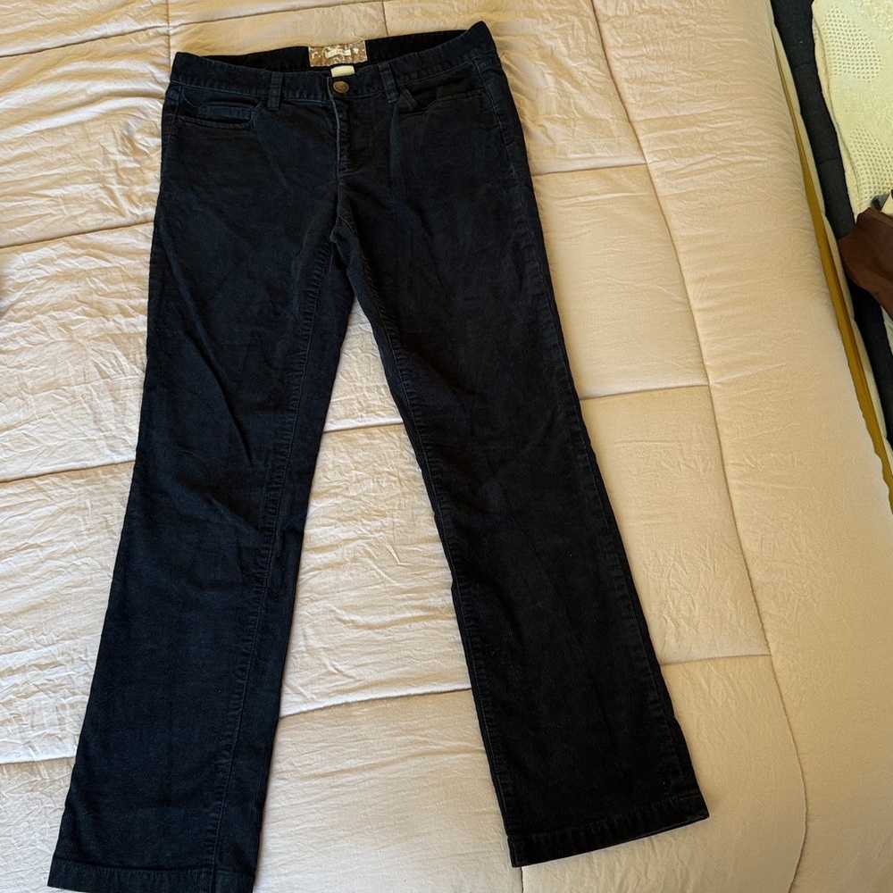J. Crew Black Corduroy Matchstick Pants